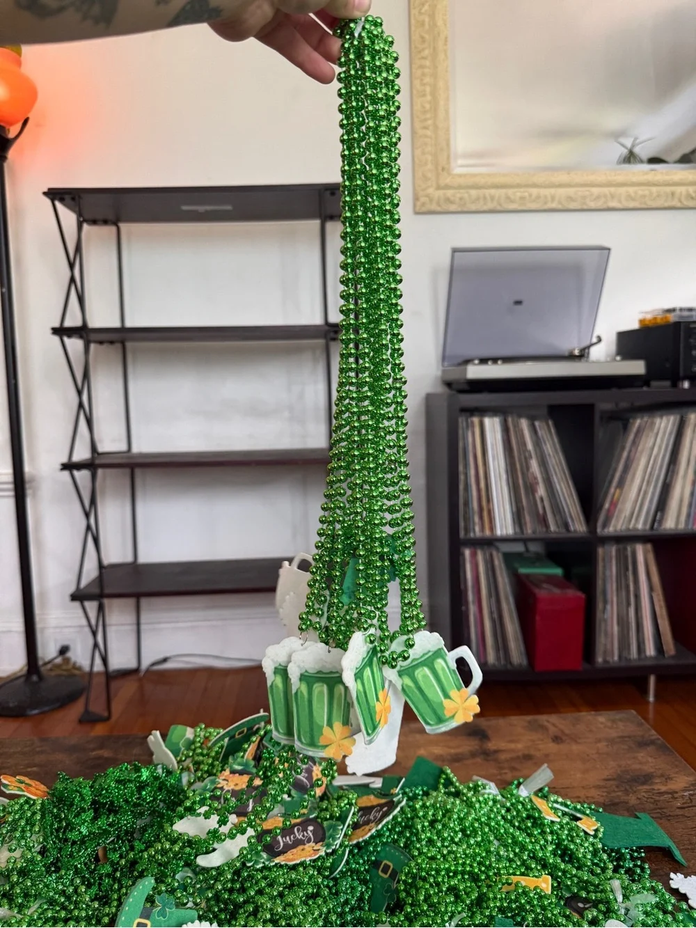 St. Patrick's Day Green Party Bead Necklaces with Themed Charms large lot